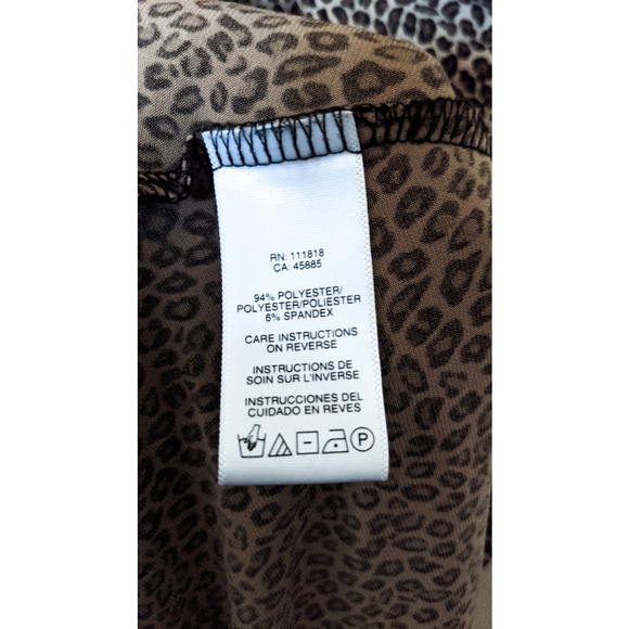Michael Kors Animal Leopard Print Dress Dropped Shoulder Sleeveless V neck SZ 10 - Picture 7 of 7